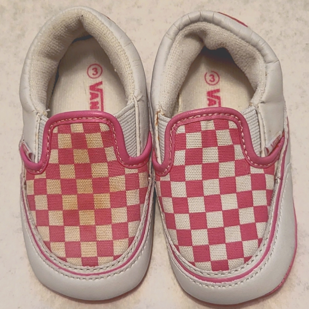Vans checkered slip on soft sole baby shoes